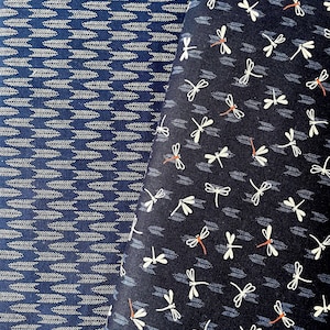 Japanischer Stoff, Sevenberry Kasuri dunkelblau, indigo in zwei Varianten