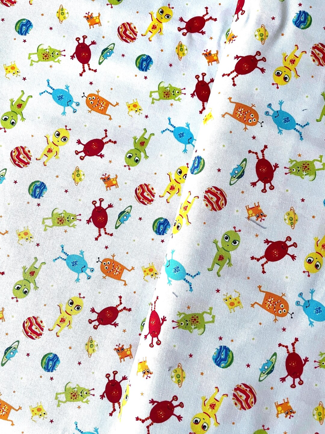 Patchwork Fabric Blast off Into Space by Henry Glass, Aliens ...