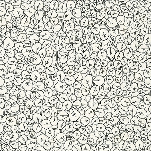Kaufman fabric leaves white-black, pepper line