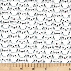 Michael Miller katten witte katten Meow patchwork stof