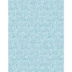 Könnte beinhalten: Ein nahtloses Muster mit einem hellblauen Hintergrund und einem weißen floralen Design. Das Muster besteht aus kleinen, zarten Blumen, die in einem sich wiederholenden Muster angeordnet sind.