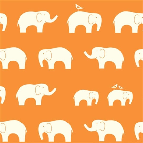 BIO BW Birch Fabrics - Elefanten orange
