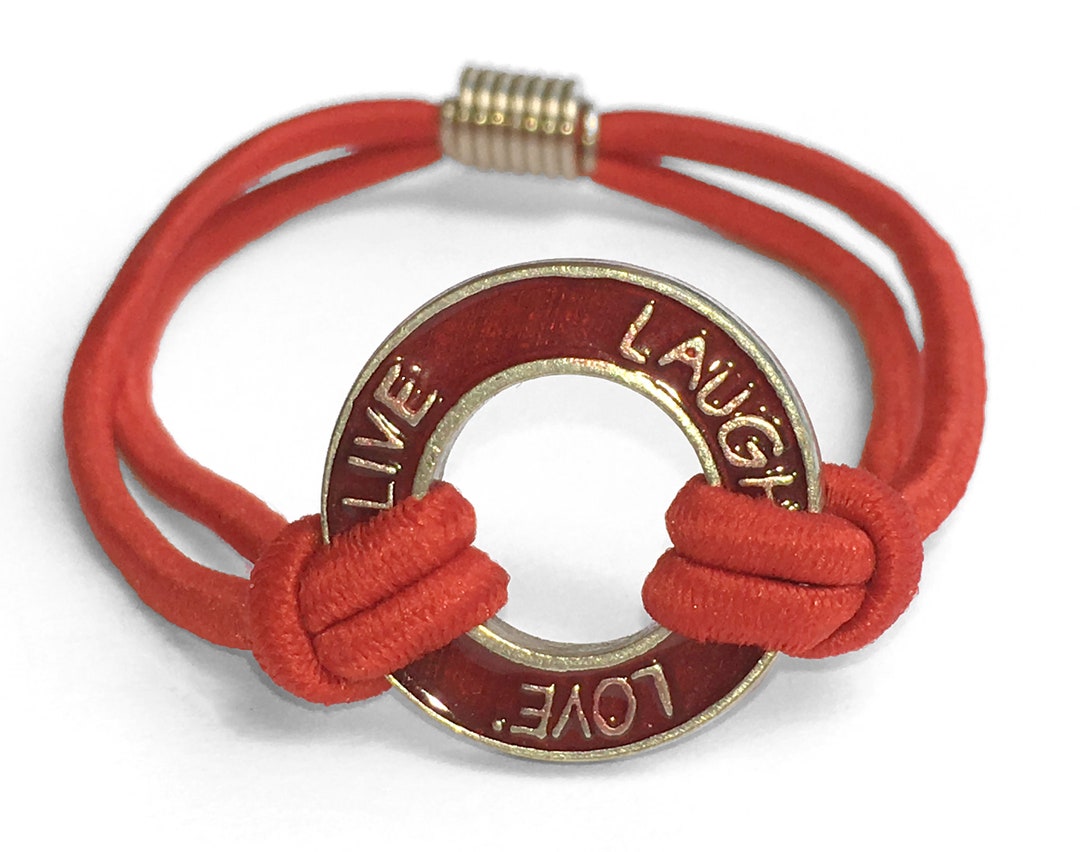 Red Loop Bungee Bracelet Live Laugh Love® Etsy
