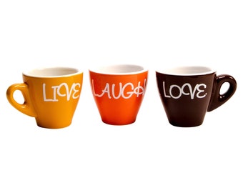 Helaas Vijftig knoflook Shots of Love Espresso Trio of Coffee Demi-tas by Handmade - Etsy
