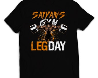 Manga Anime Dragon Ball Son Goku Gohan Sayan Super Sayan Gym Training Muscle lifting Bar Tshirt