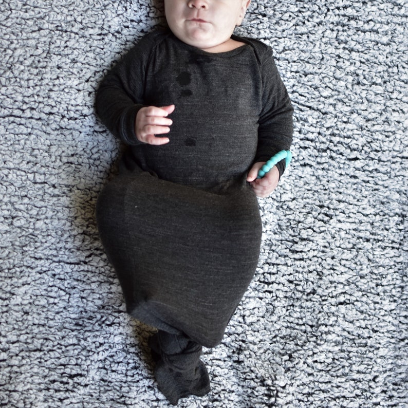 Charcoal Knot Style Baby Gown