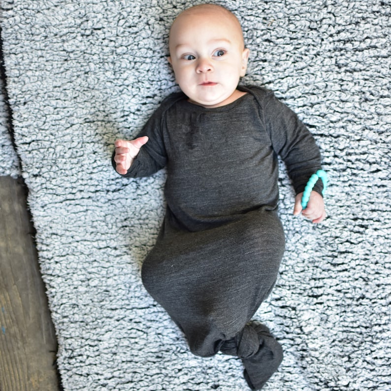 Charcoal Knot Style Baby Gown