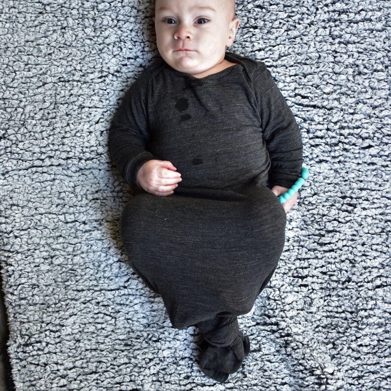 Charcoal Knot Style Baby Gown