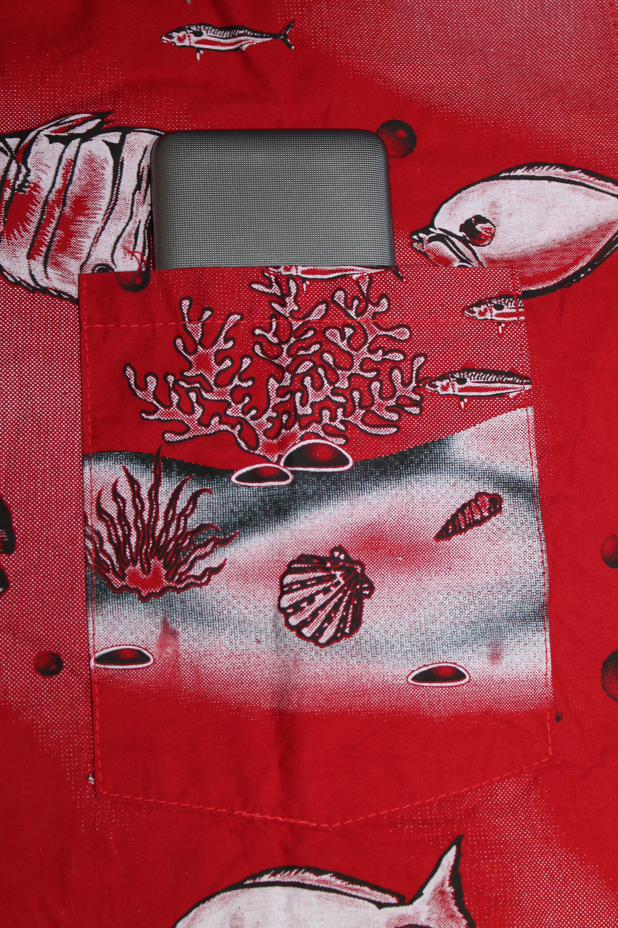 Fish print button up shirt Tropical cotton button up shirt Etsy