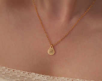 Memorial Jewelry - Teardrop Fingerprint Necklace - Actual Fingerprint Jewelry - Handwriting Necklace - Memroial Gift for Her