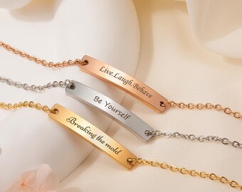 Friendship Bracelet  - Gold Bar Bracelets - Custom Name Bracelet Engraved Bracelet Initial Roman Numerals - Bar Bracelet Personalized