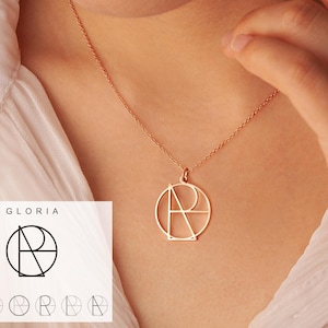 Unique Design Name Logo Necklace - Custom Name Necklace Sterling Silver - Personalized Jewelry Gifts - Unique Handmade Gift for Her