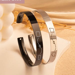 Graduation Gift for Him - Long Distance Bracelet - Couples Bracelet Personalized States - Long Distance Relationship Gift for Boyfriend