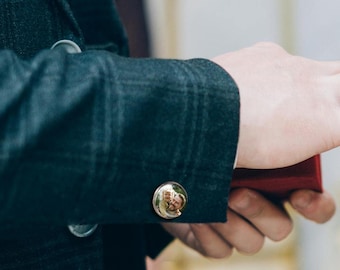 Cufflinks with Photos - Wedding Gift for Groom - Personalized Memorial Cuff Links - Custom Picture into Cufflinks - Cufflinks for Men