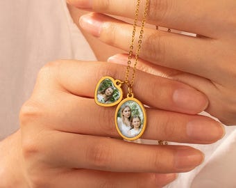 Mom Necklace - Custom Mothers and Kids Photo Necklace - Family Picture Jewelry - Mothers Daughter Photo Gift - Mom Birthday Gift