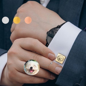 Custom Cufflinks Pet - Pet Portrait Custom - Pet Cuff links - Dog Cuff Links Cat Cufflinks - Personalized Gifts - Cuff links for Groom