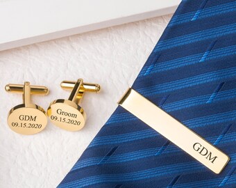 House Of Hutchison Golden Turtle Cufflinks and Tie Bar Combo