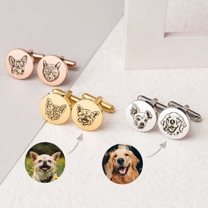 Custom Cuff Links pet Portrait Cufflinks memorial Cuff Links - Etsy