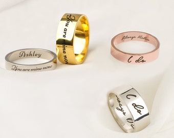 Couple Ring Set - Engraved Couples Ring - Promise Rings for Couples - Wedding Rings Engagement Ring 2 - Gifts for Couples