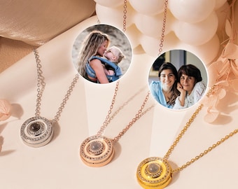 Mothers Day Gifts for Mom from Daughter - Personalized Photo Projection Necklace - Picture Projection Jewelry - Unique Mothers Day Gifts