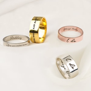 Couple Ring Set - Engraved Couples Ring - Promise Rings for Couples - Wedding Rings Engagement Ring 2 - Gifts for Couples