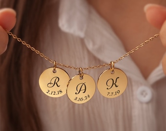 Mother's Day Gifts for Grandma - Custom Name Charm Necklace - 3 Initial Necklace - Family Necklace Dainty Initial - Unique Gift for Her