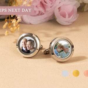 Custom Photo Cufflinks - Father Of The Bride Gift - Personalized Cufflinks - Wedding Gift For Dad - Picture Cufflinks for Groom from Bride