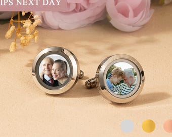 Custom Photo Cufflinks - Father Of The Bride Gift - Personalized Cufflinks - Wedding Gift For Dad - Picture Cufflinks for Groom from Bride