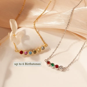 Gift For Her - Tiny Round Birthstone Necklace - Sterling Silver Birthstone Necklace - Custom Birth Stone Necklace Personalized Gifts