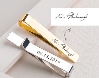 Handwriting Tie clip - Custom Tie Clip - Memorial Tie Clip - Personalized Signature Tie Clip - Father of the Groom Gift - Wedding Gift