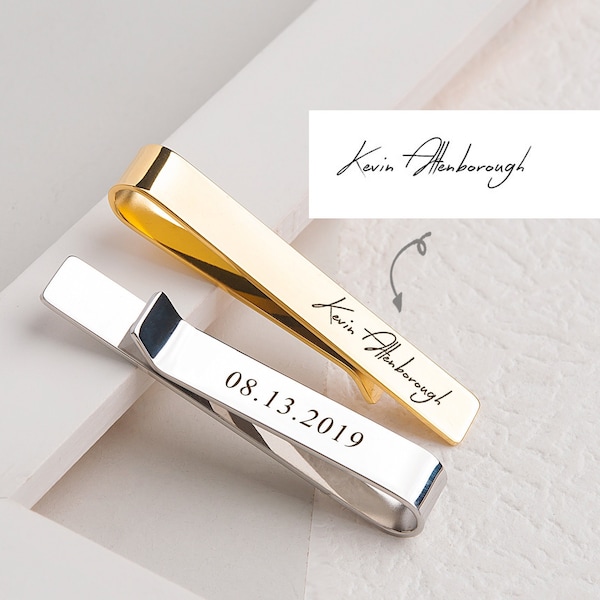 Handwriting Tie clip - Custom Tie Clip - Memorial Tie Clip - Personalized Signature Tie Clip - Father of the Groom Gift - Wedding Gift