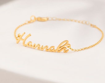 Name Bracelet Gold - Mama Bracelet - Custom Name Bracelet  - Layering Bracelet 925 Sterling Silver - Mothers Day Jewelry Gifts For Mom