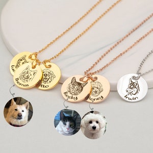 Pet Portrait Custom Dog Necklace - Custom Pet Necklace -Handmade Jewelry Personalized Mothers Day Gift Pet Mom Gift - Dog Necklace for Women