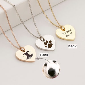 Nose Print Necklace - Pet Memorial Jewelry - Custom Actual Paw Print Pet Heart Necklace - Left Pawprints in My Heart Pet Necklace