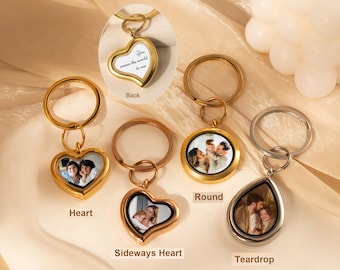 Mothers Day Keychain - Custom Photo locket keychain - Heart Photo Keychain - Mommy And Me Picture Keychain - Personalized Mothers Day Gifts