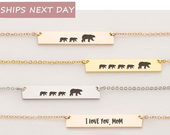 Custom Mama Bear Necklace - Personalized Mama Bear Necklace with Cubs - Mom Necklace First Mothers Day Gift - New Mom Gift