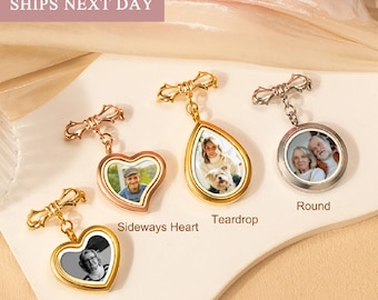 Personalized Bride Bouquet Brooch - Custom Photo Lapel Pin for Bride - Wedding Photo brooch pin - Wedding Gift for Groom -Memorial Photo Pin