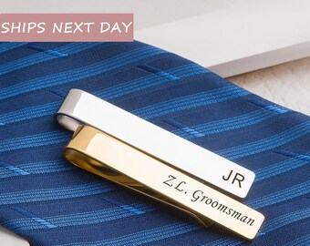 Groomsmen Tie Clip - Personalized Tie Clip - Groomsmen Tie Bar - Tie Clip Personalized Groomsmen - Groomsmen Gifts