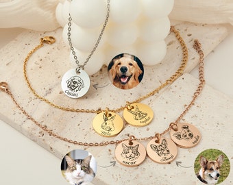 Gift For Her Pet Bracelet - Custom Pet Portrait - Dog Bracelet Personalized Gift - Dog Memorial Gift - Cat Dog Mom Unique Gifts