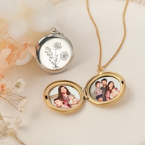 Locket With Photos - Photo Locket Necklace - Engraved Locket ...