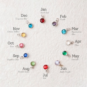 Add-on Birthstone Charm, Birthstone Charm, Small Birthstone Charm, Crystal Charm, Charm for Necklaces, Silver Charm, Gold Charm