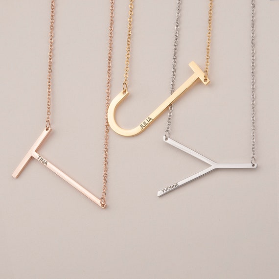 Letter Necklace Letter J Necklace Large 