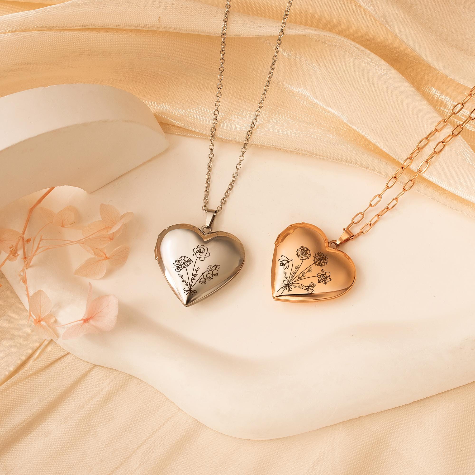 Custom Heart Locket Necklaces With Personal Photos | The