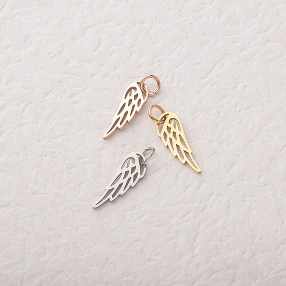 Add on Wing Charm - Tiny Wing Charm - Charm for Memory Locket Nacklace - Angel Wing Charm for Pet Memorial Necklace