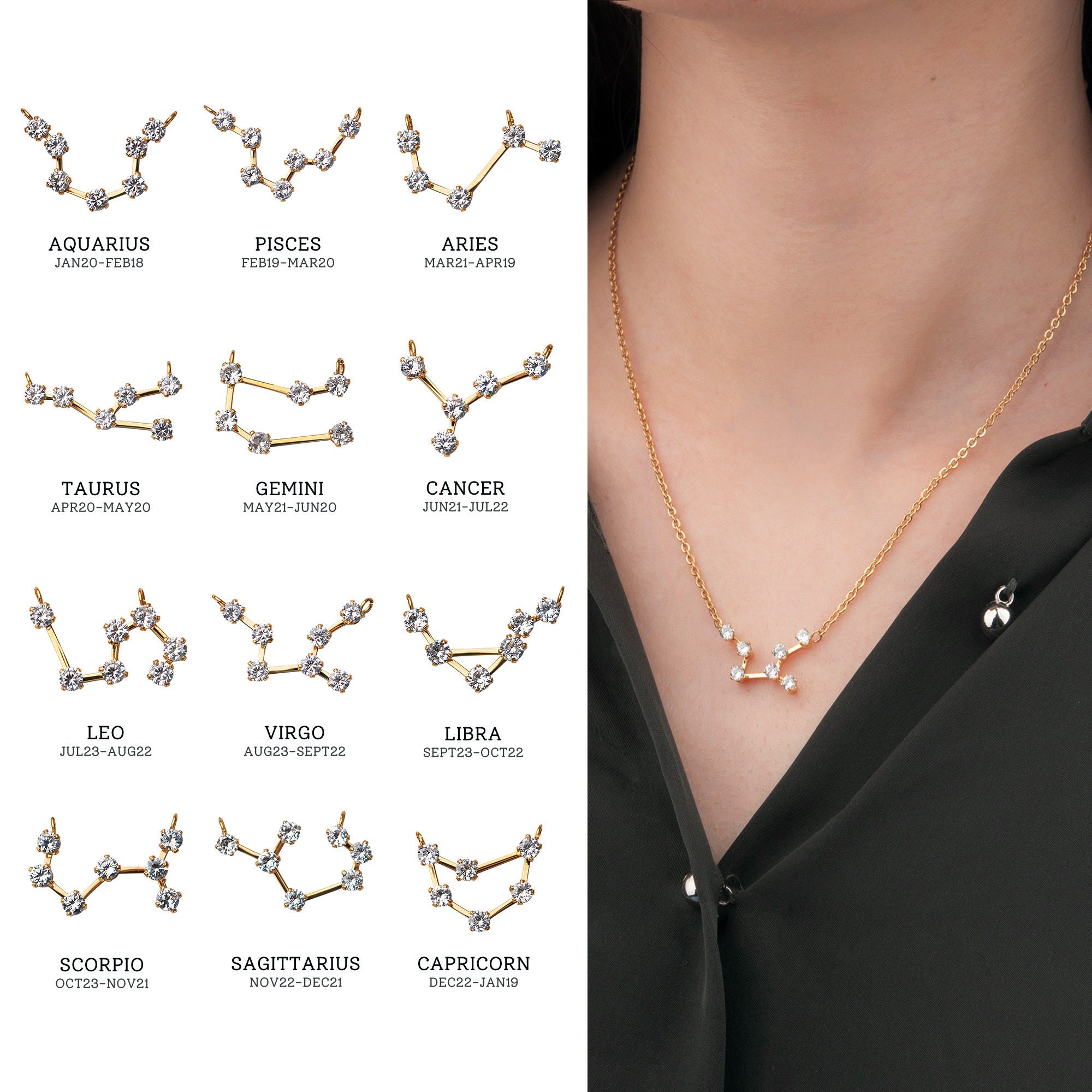 Sternzeichen und Damenhalskette