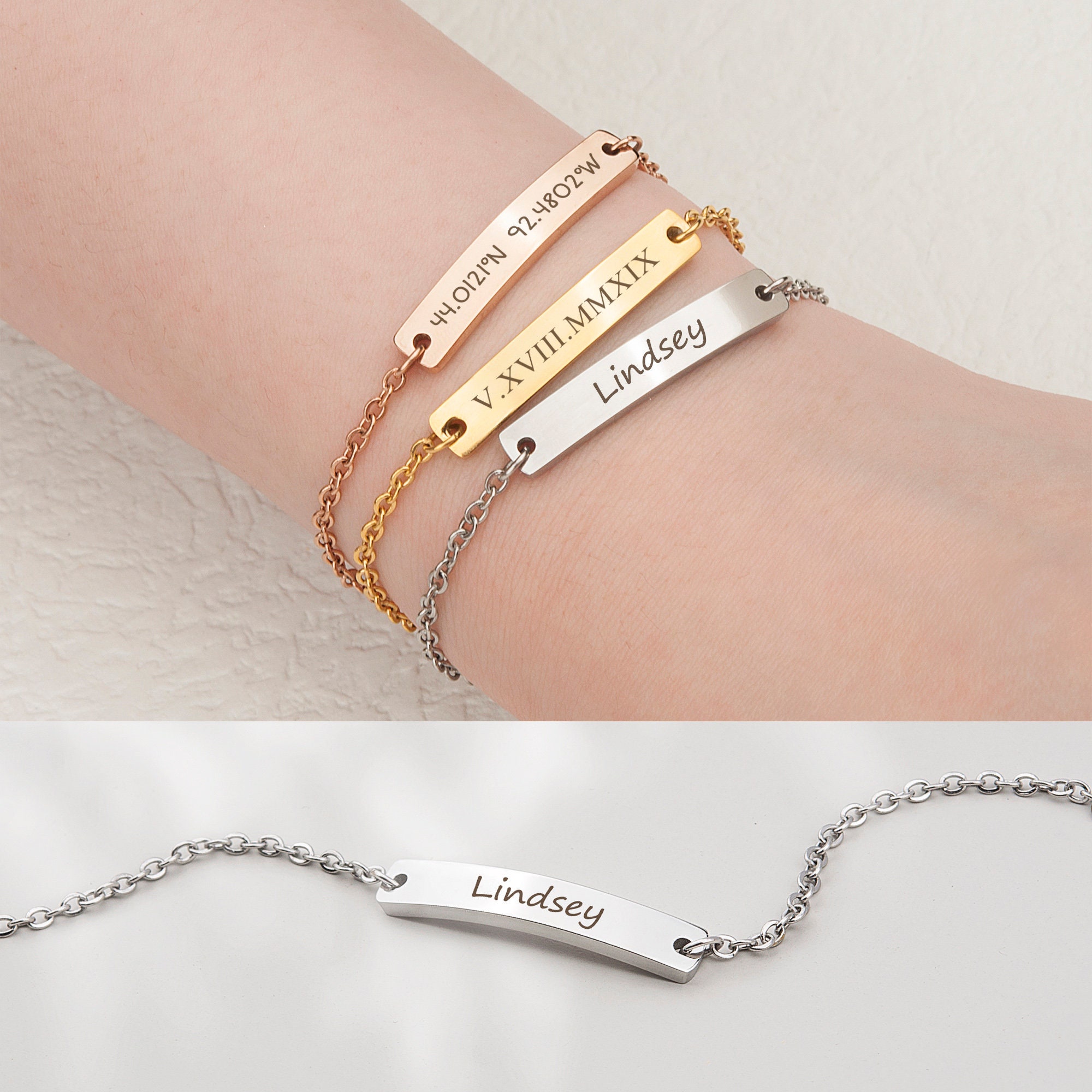 Name bar sales bracelet
