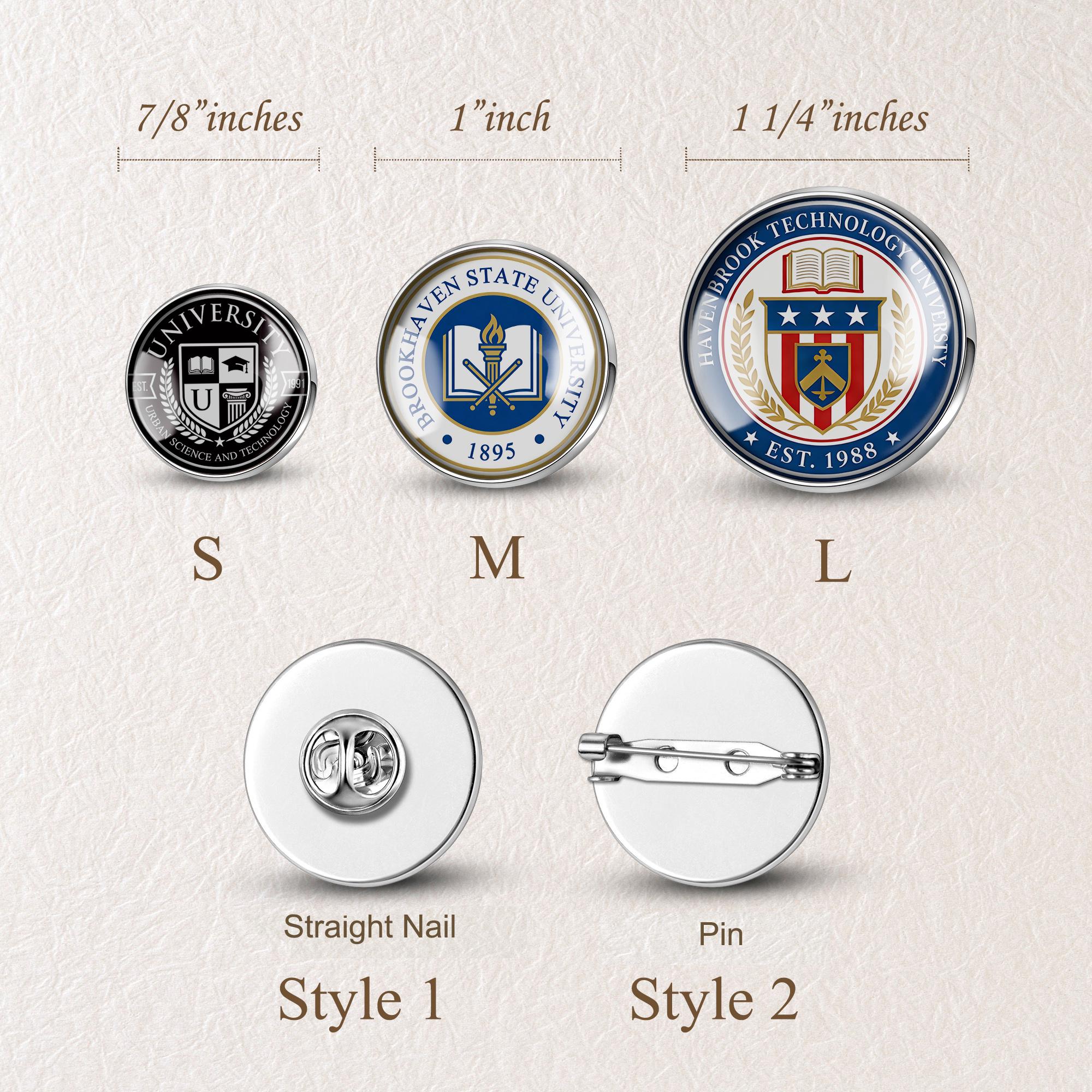 Graduation Gift - College Emblem Pin - Custom Photo Pinback Button ...