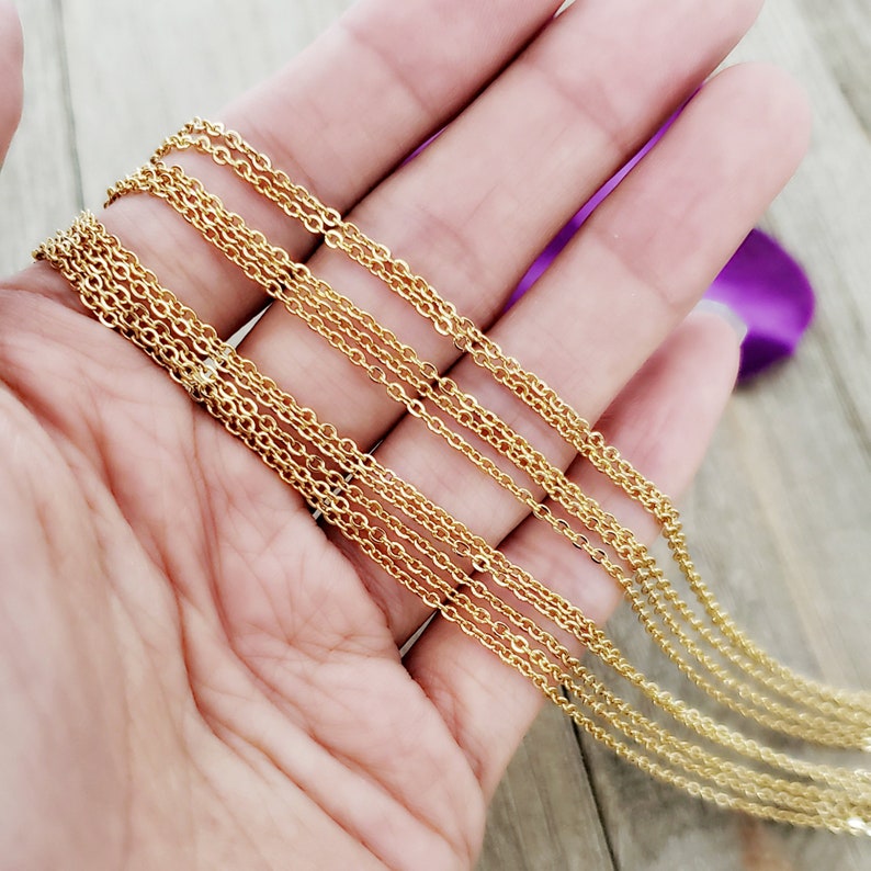 16 with 2 Extender Chain Chain For Pendant Silver Chain 1.5mm width Cable Chain Necklace Wholesale Stainless Steel Cable Chain
