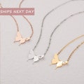 Tiny Butterfly Necklace - Engraved Initial Butterfly Necklace - Butterfly Necklace Jewelry - Personalized Summer Jewelry for Women