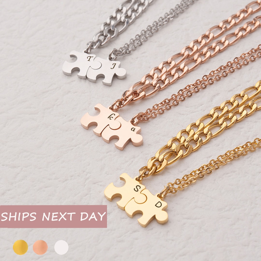 Couple Necklace Puzzle Piece Necklace Men personalized Couple Necklace